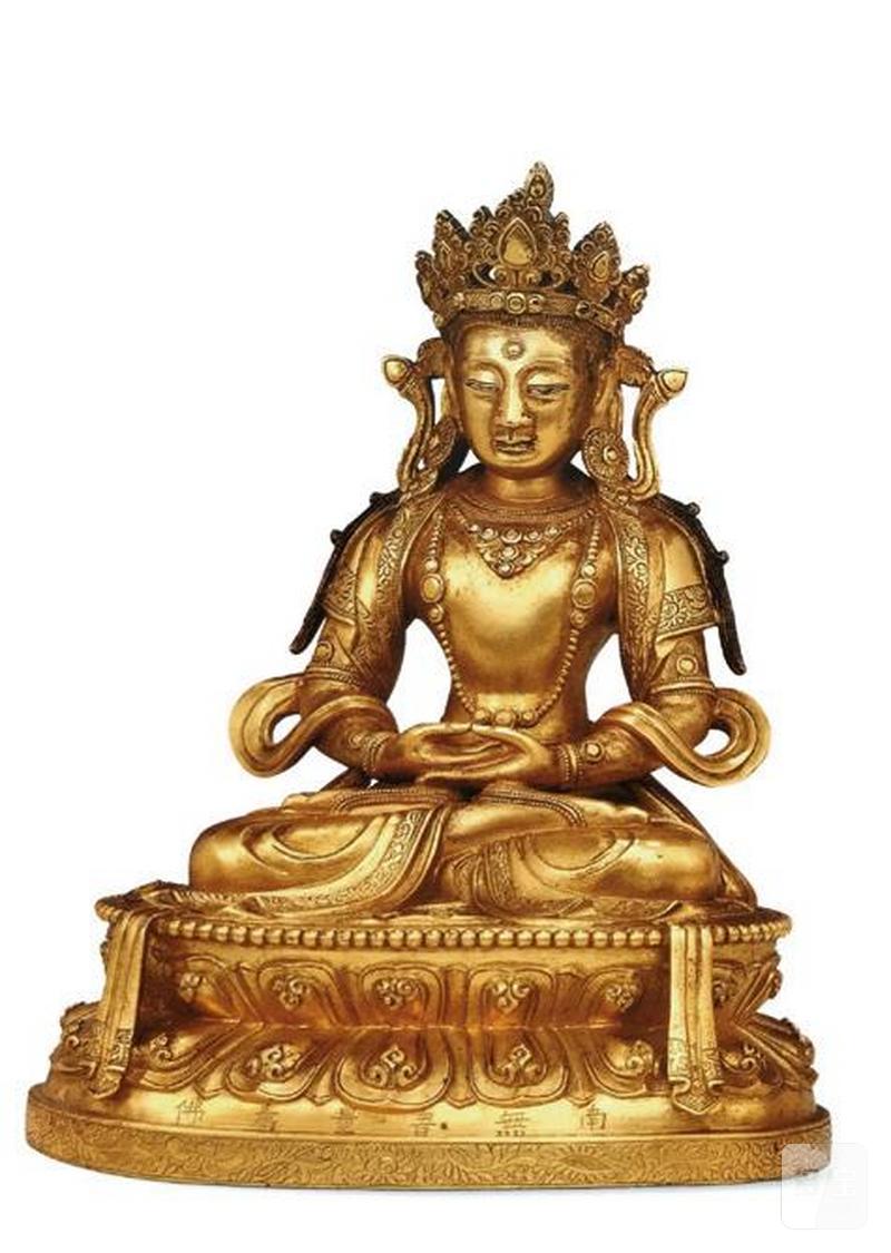 清康熙（1662-1722年）莲花手观音像 - 图5